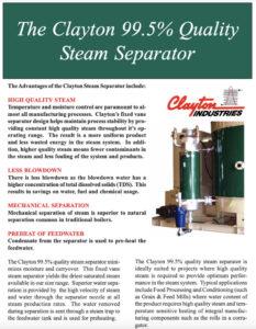 Clayton 99.5% Quality Separator Flyer