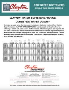 Clayton STC Water Softener Flyer