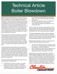 Technical Article on Boiler Blowdown