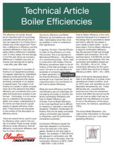 Technical Article on Boiler Efficiencies