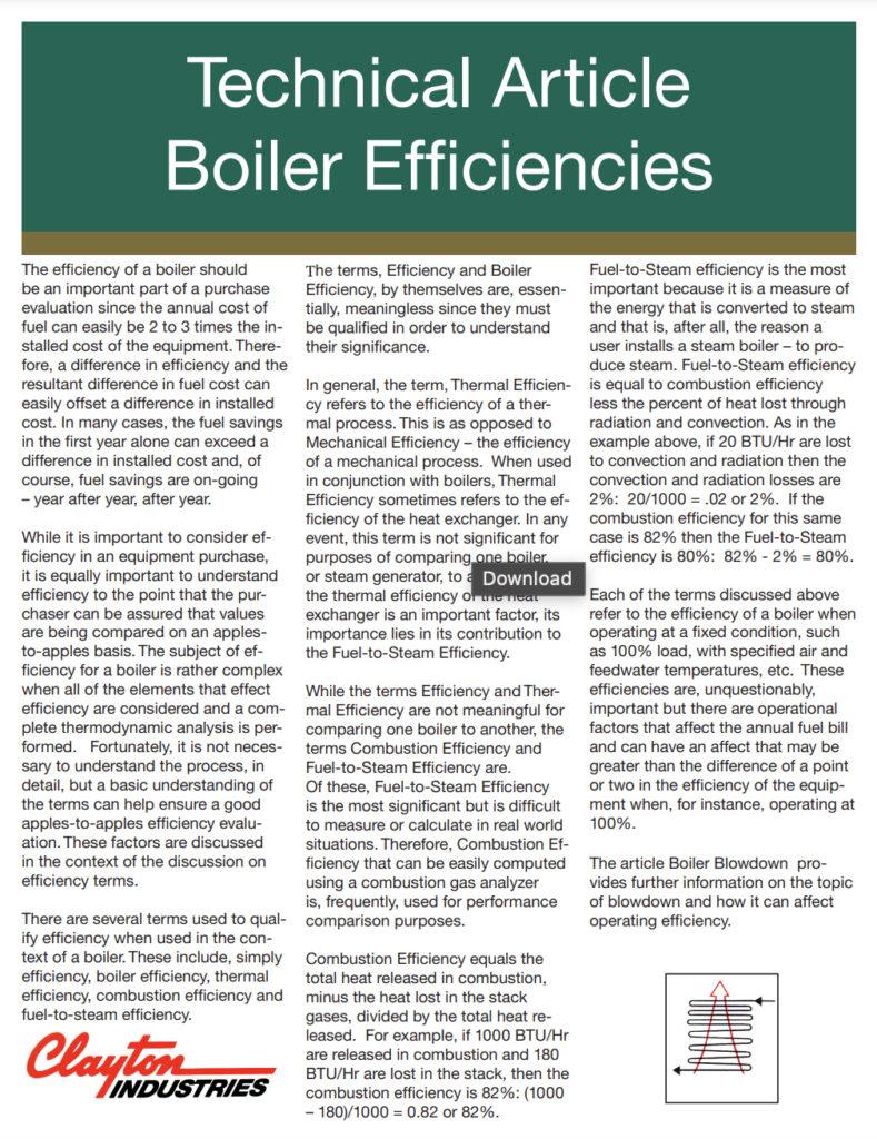 Technical Article on Boiler Efficiencies