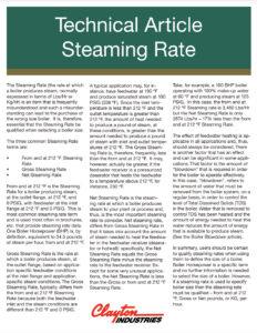 Technical Article on Steaming Rate